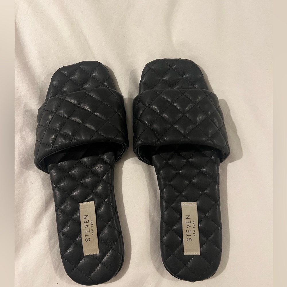 STEVEN New York Leather Slide Sandals